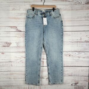 Princess Polly Light Blue Straight Leg Jeans